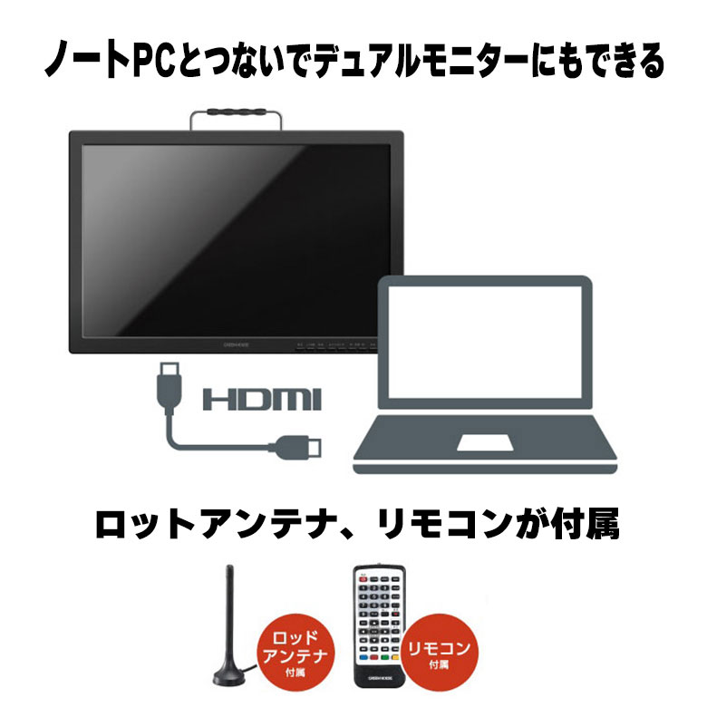 19型 ポータブル【キャリングバッグ付属なし】19型 ポータブルテレビ