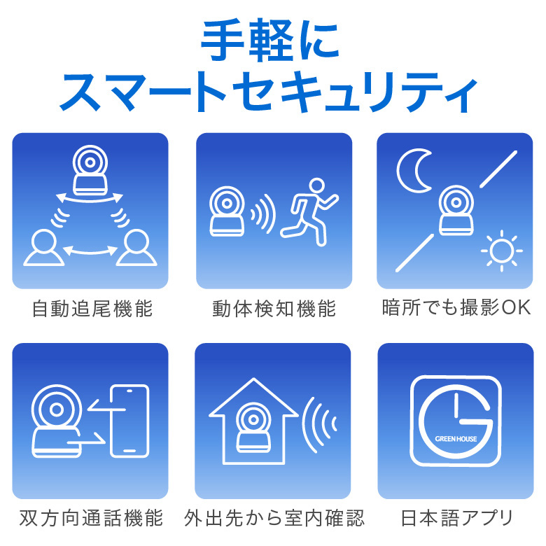 ともママ様確認用 みまもりスマートカメラ 自動追尾 動体検知 暗所撮影 双方向通話